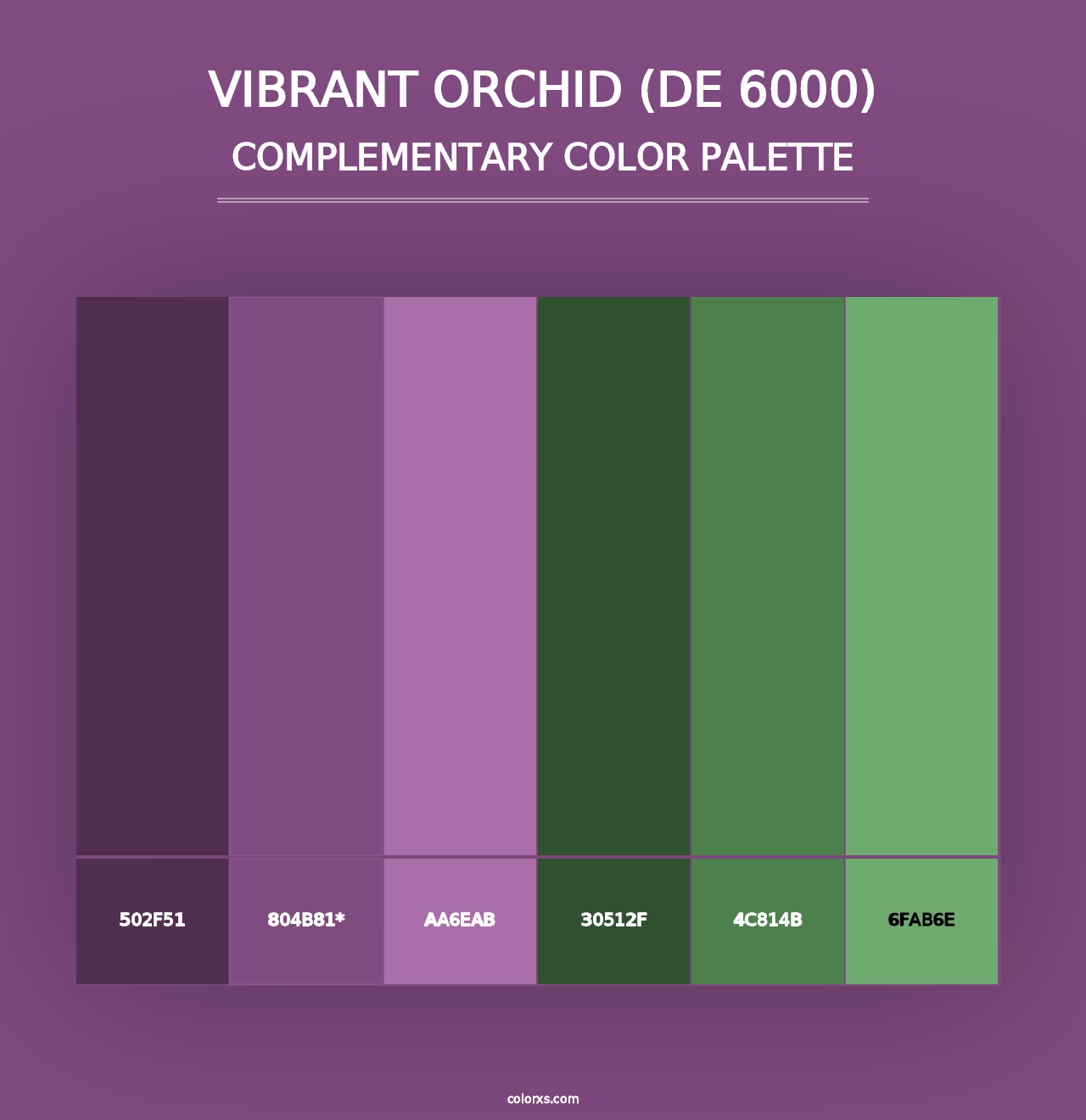 Vibrant Orchid (DE 6000) - Complementary Color Palette