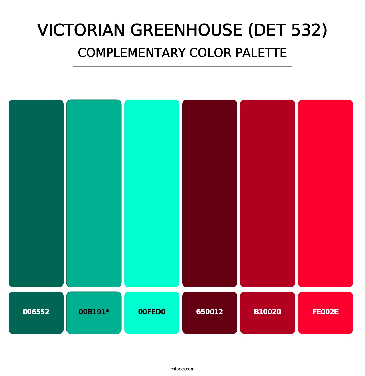 Victorian Greenhouse (DET 532) - Complementary Color Palette