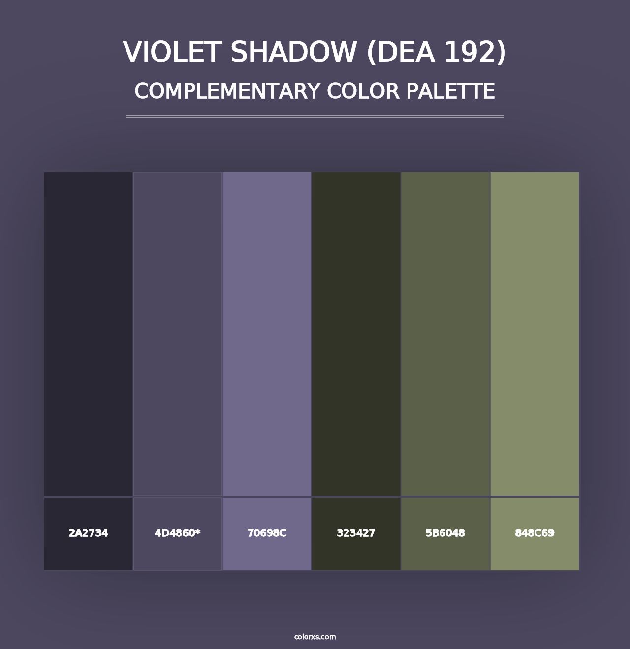 Violet Shadow (DEA 192) - Complementary Color Palette