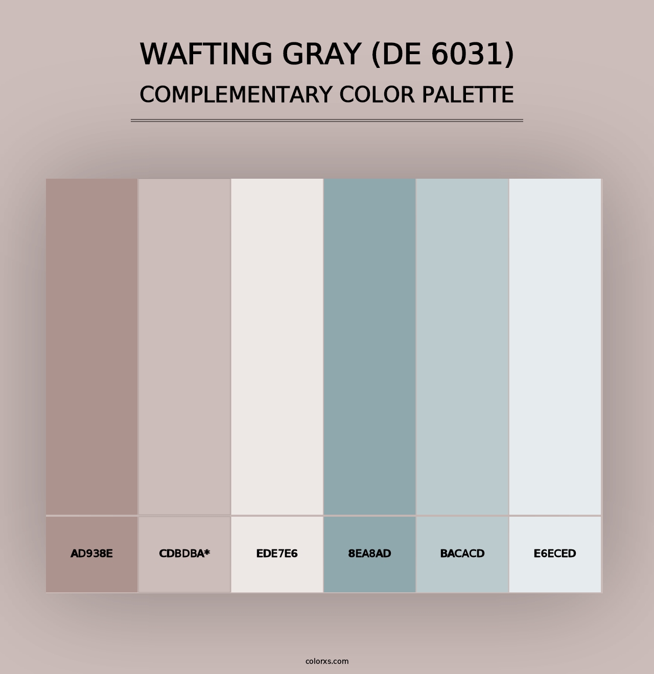 Wafting Gray (DE 6031) - Complementary Color Palette