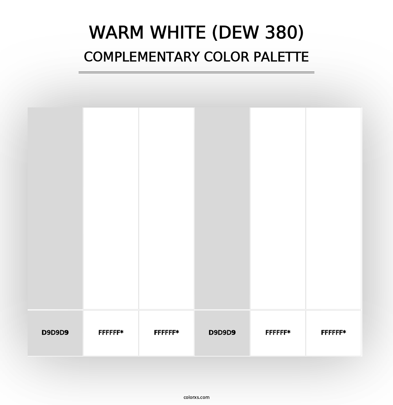 Warm White (DEW 380) - Complementary Color Palette