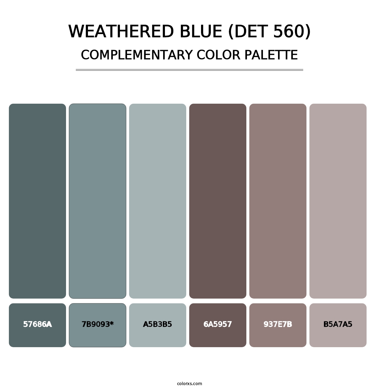 Weathered Blue (DET 560) - Complementary Color Palette