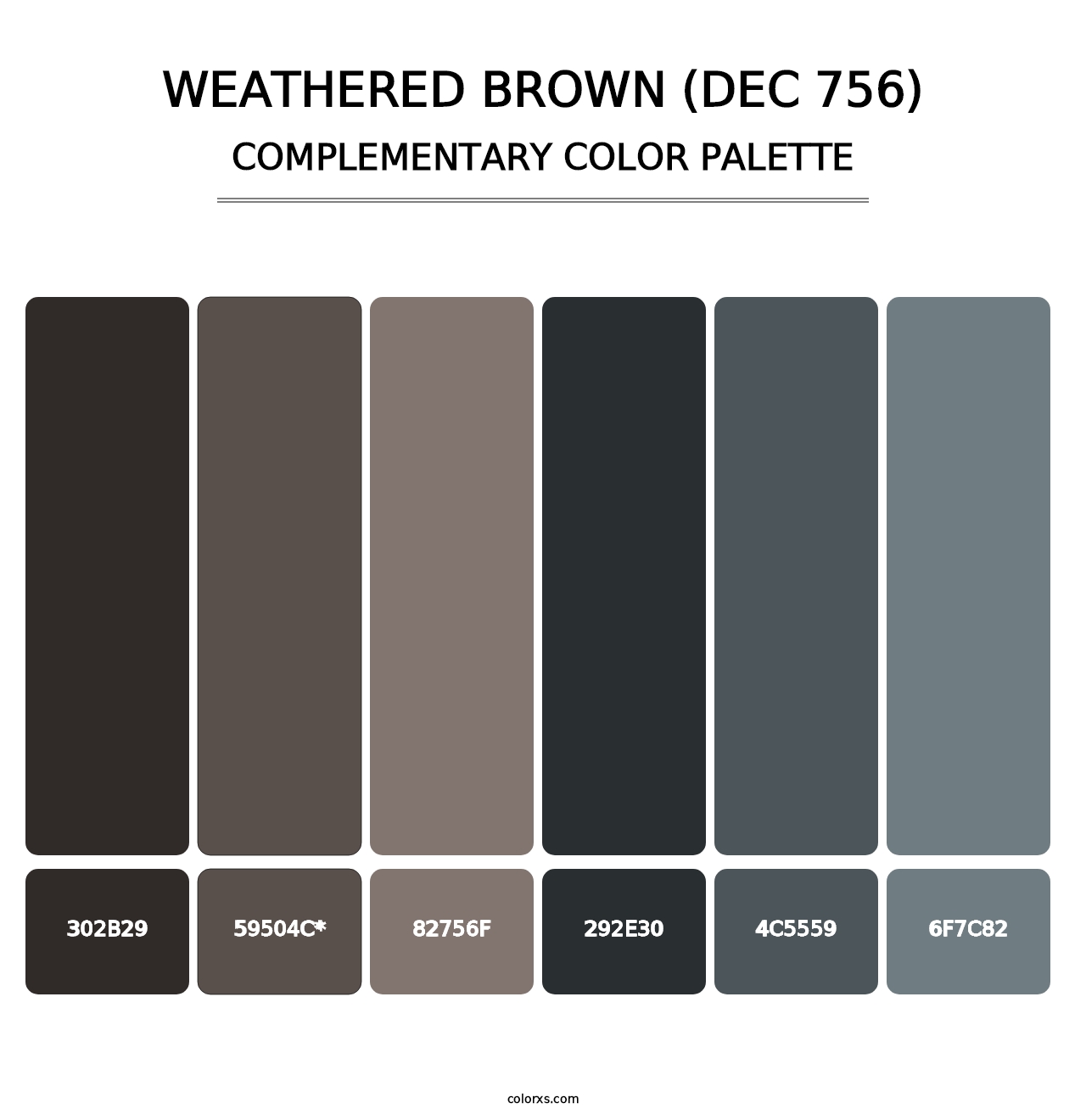 Weathered Brown (DEC 756) - Complementary Color Palette