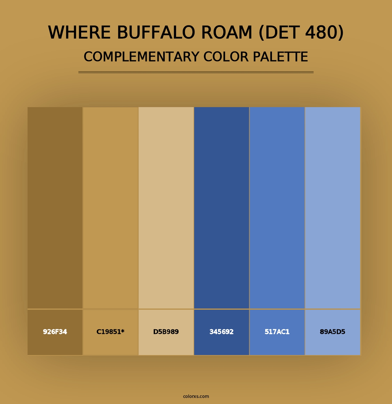 Where Buffalo Roam (DET 480) - Complementary Color Palette