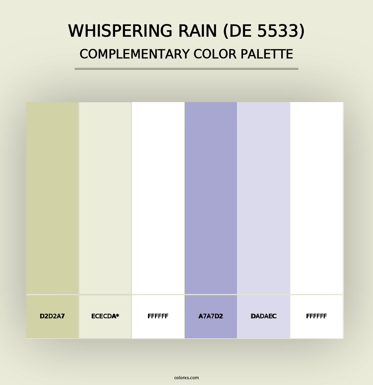 Whispering Rain (DE 5533) - Complementary Color Palette