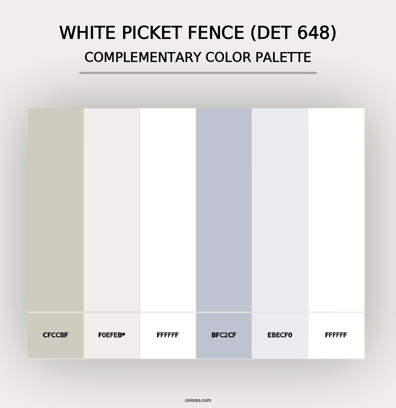 White Picket Fence (DET 648) - Complementary Color Palette