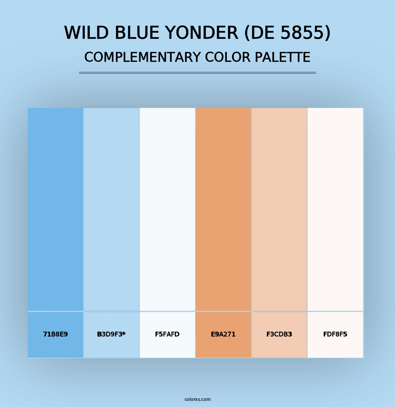 Wild Blue Yonder (DE 5855) - Complementary Color Palette