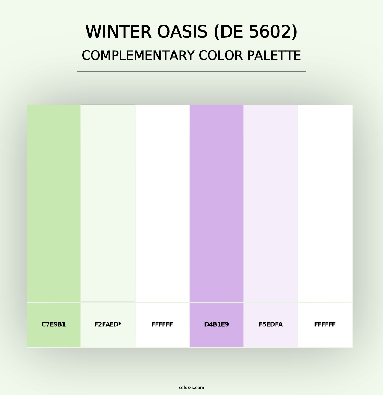 Winter Oasis (DE 5602) - Complementary Color Palette