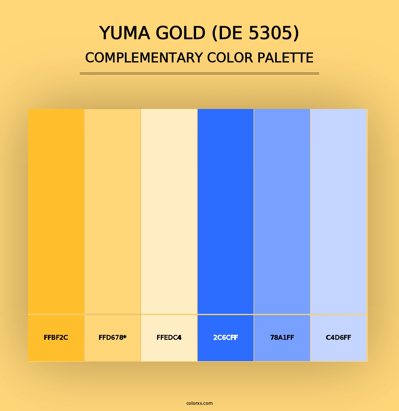 Yuma Gold (DE 5305) - Complementary Color Palette