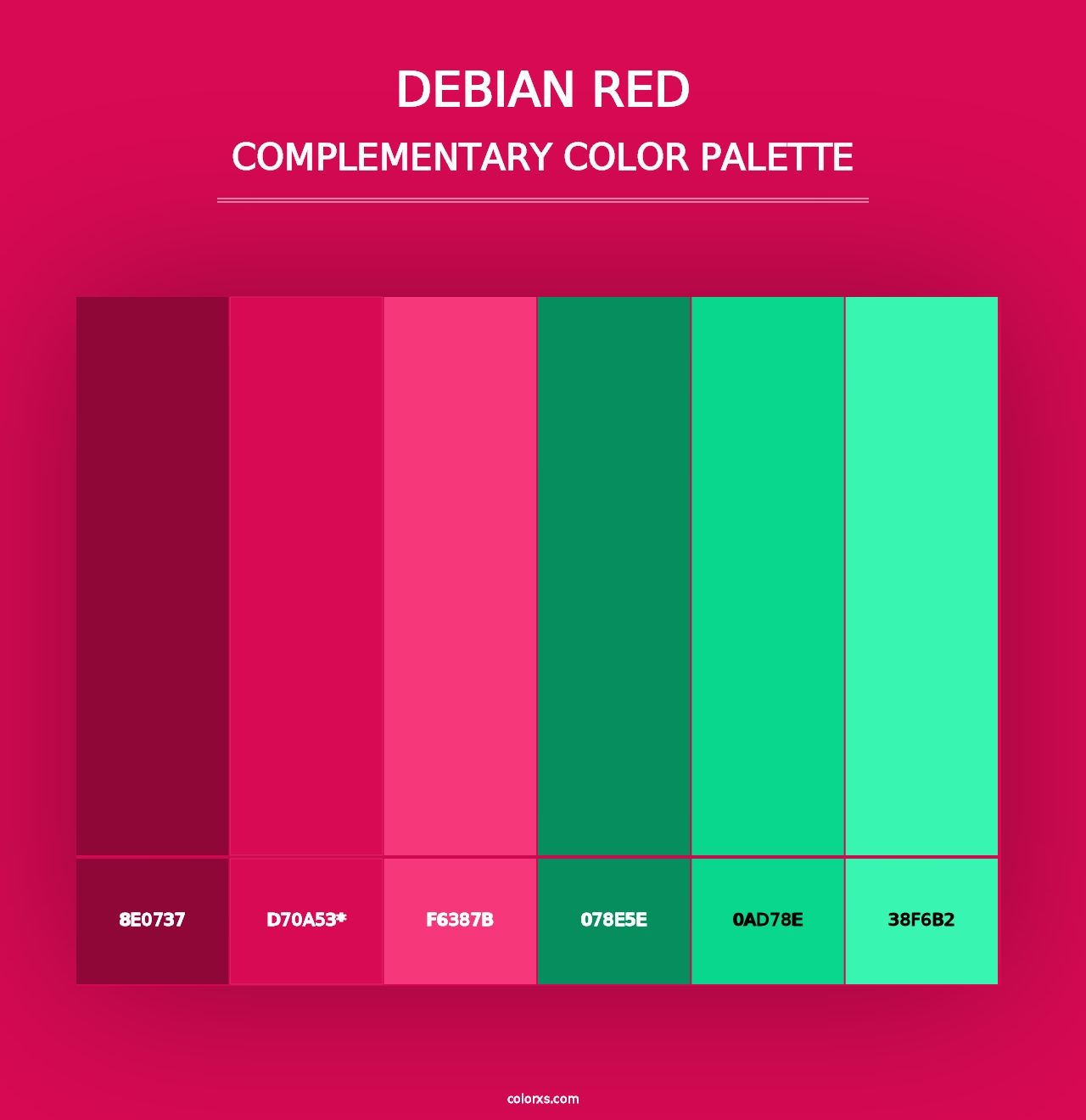 Debian red - Complementary Color Palette