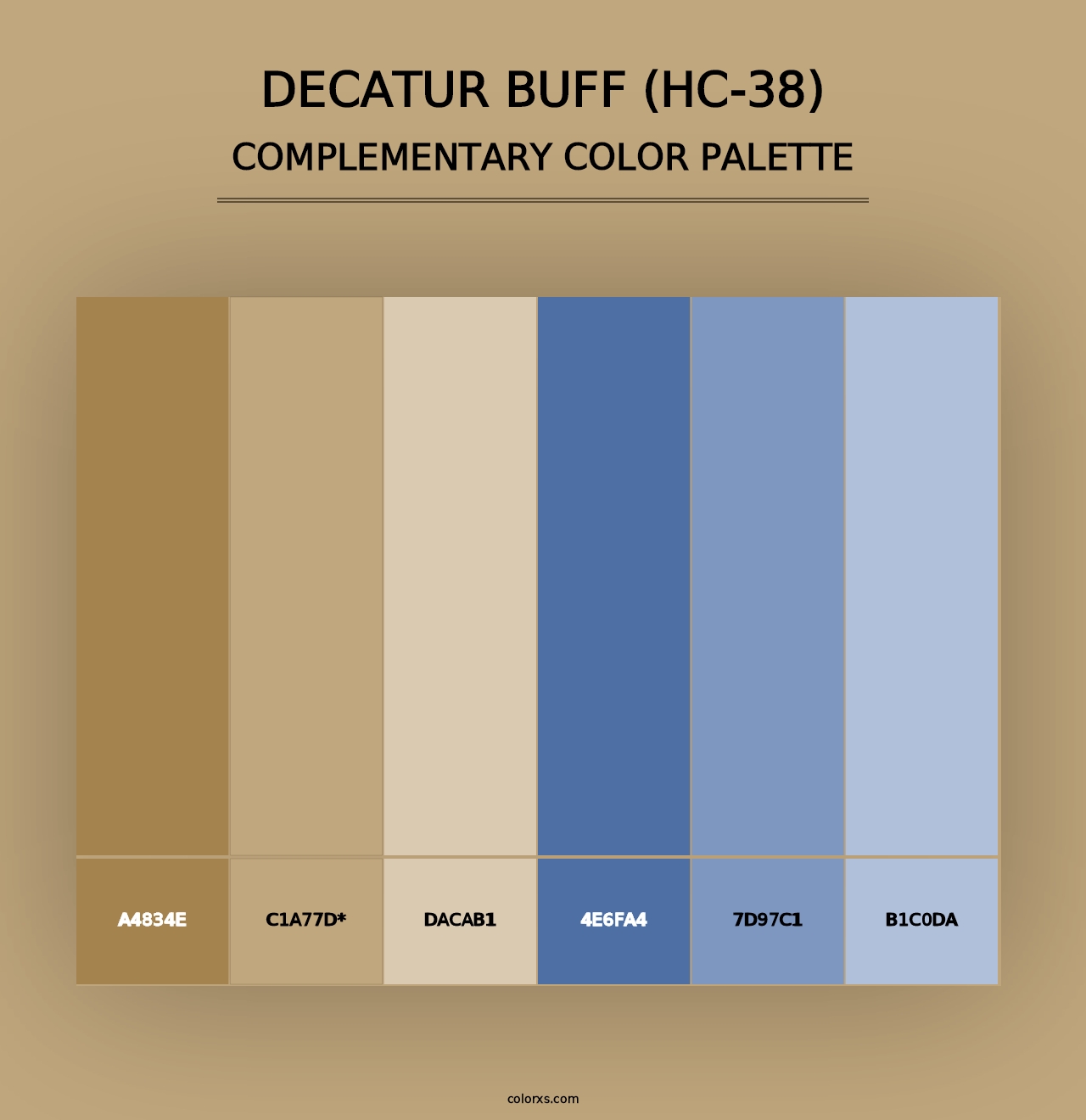 Decatur Buff (HC-38) - Complementary Color Palette