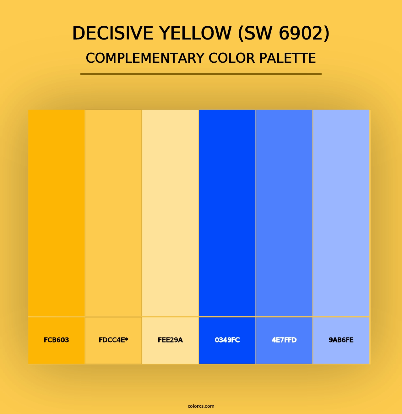 Decisive Yellow (SW 6902) - Complementary Color Palette