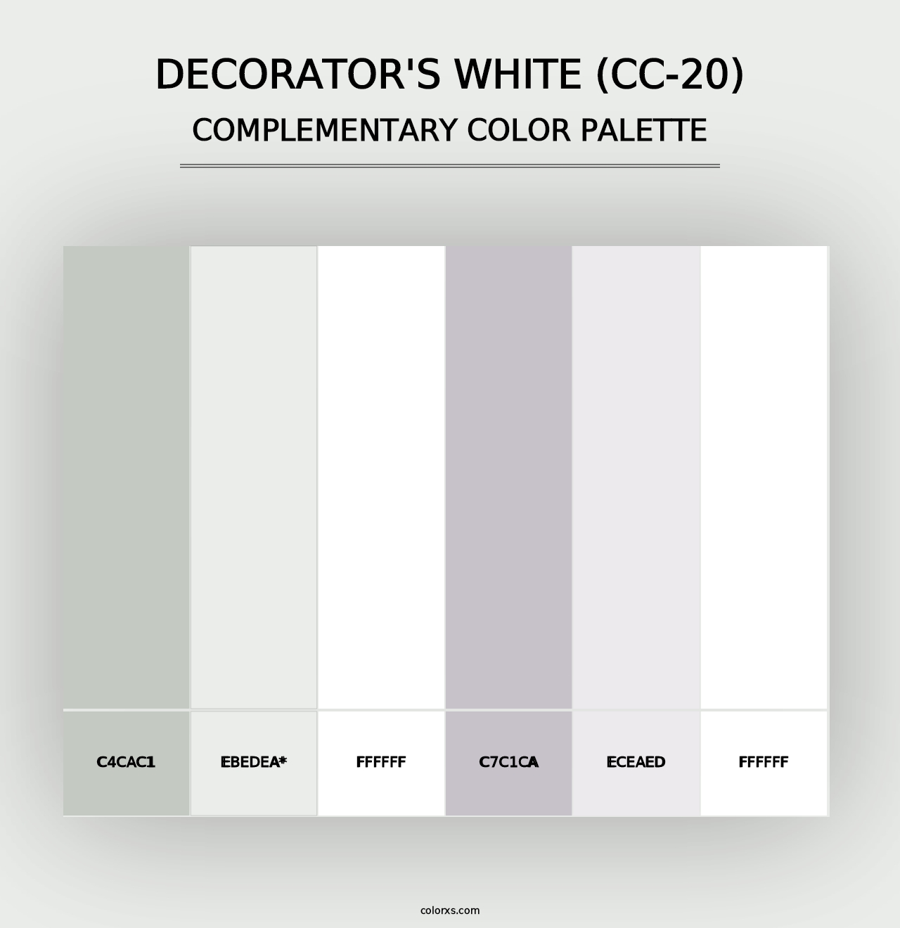 Decorator's White (CC-20) - Complementary Color Palette