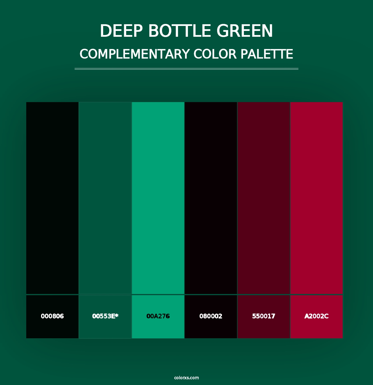 Deep Bottle Green - Complementary Color Palette