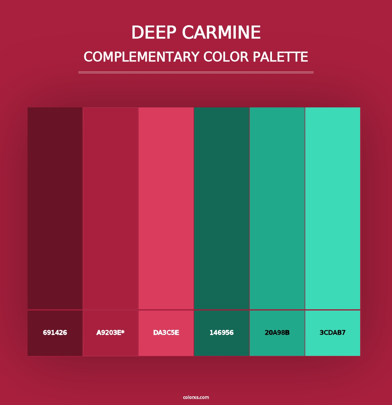 Deep Carmine - Complementary Color Palette