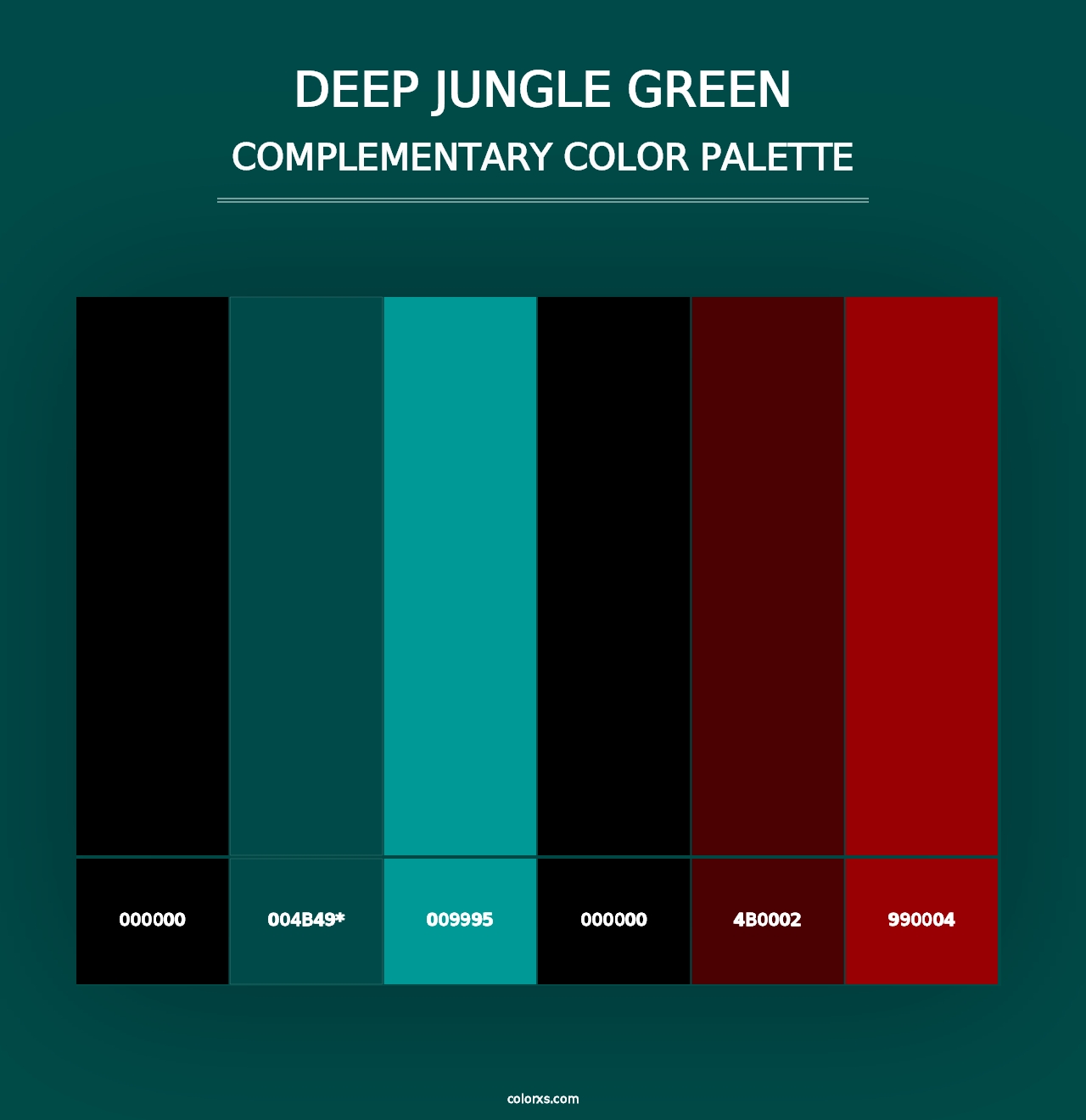 Deep Jungle Green - Complementary Color Palette