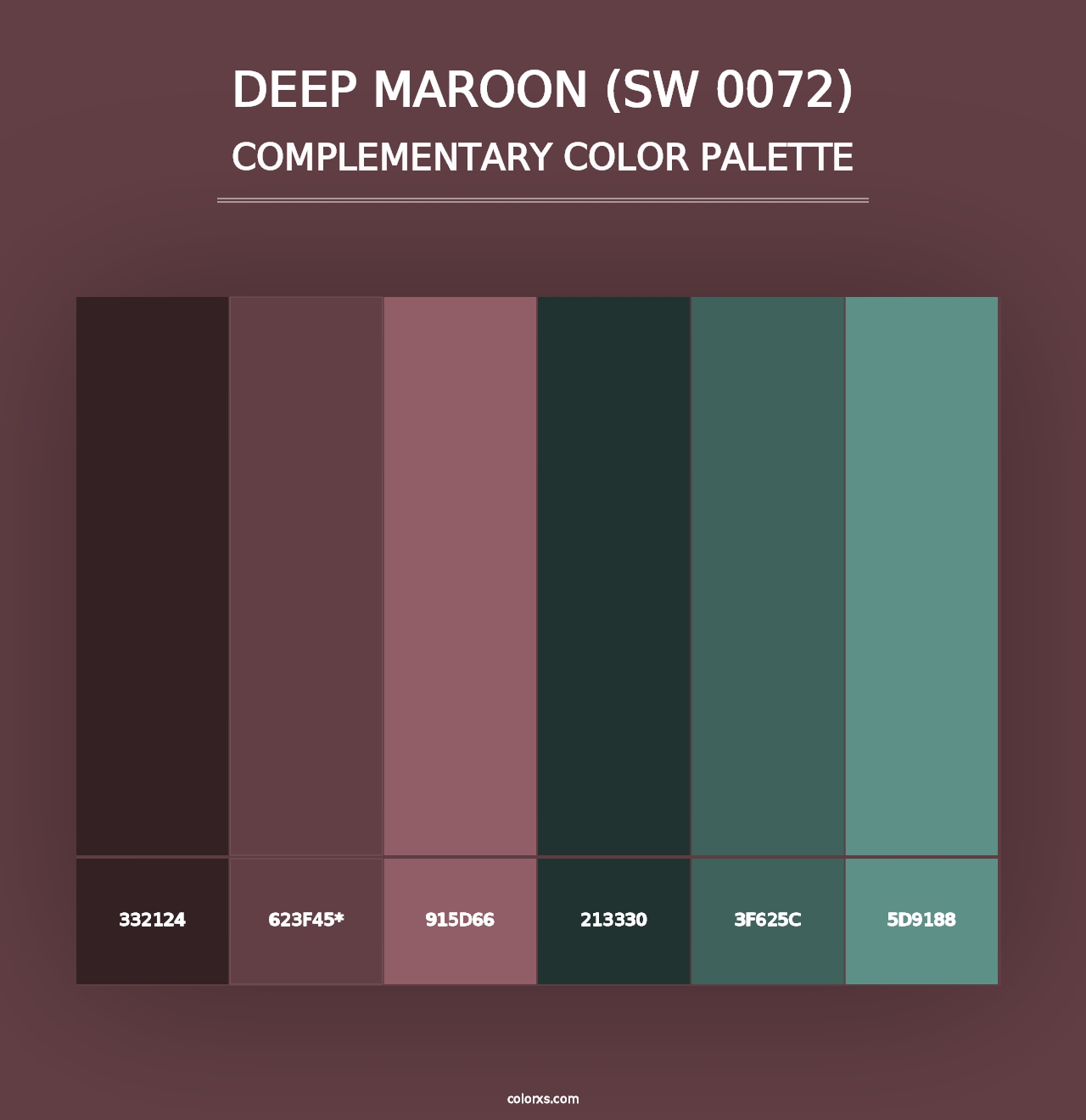 Deep Maroon (SW 0072) - Complementary Color Palette