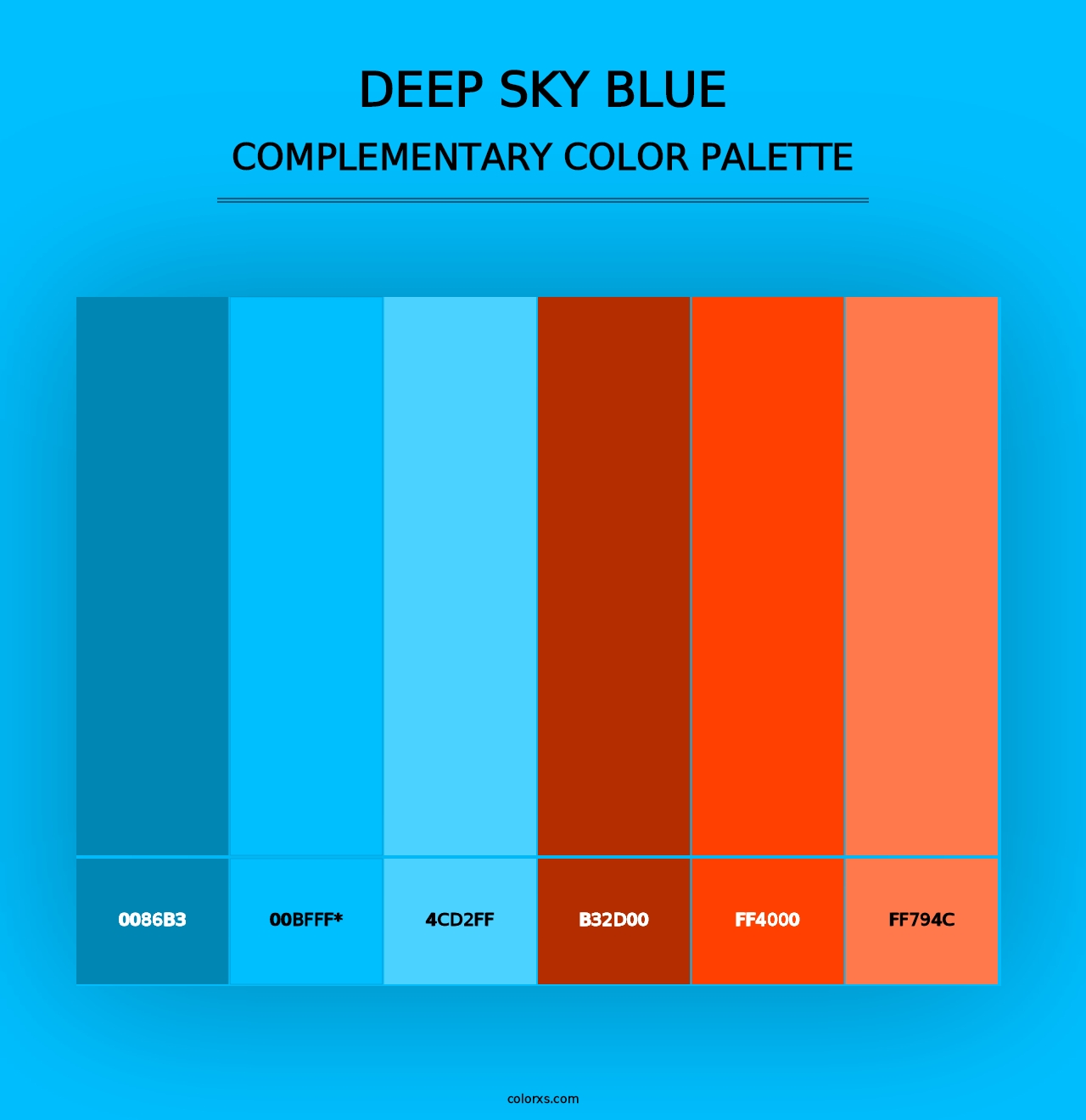 Deep Sky Blue - Complementary Color Palette