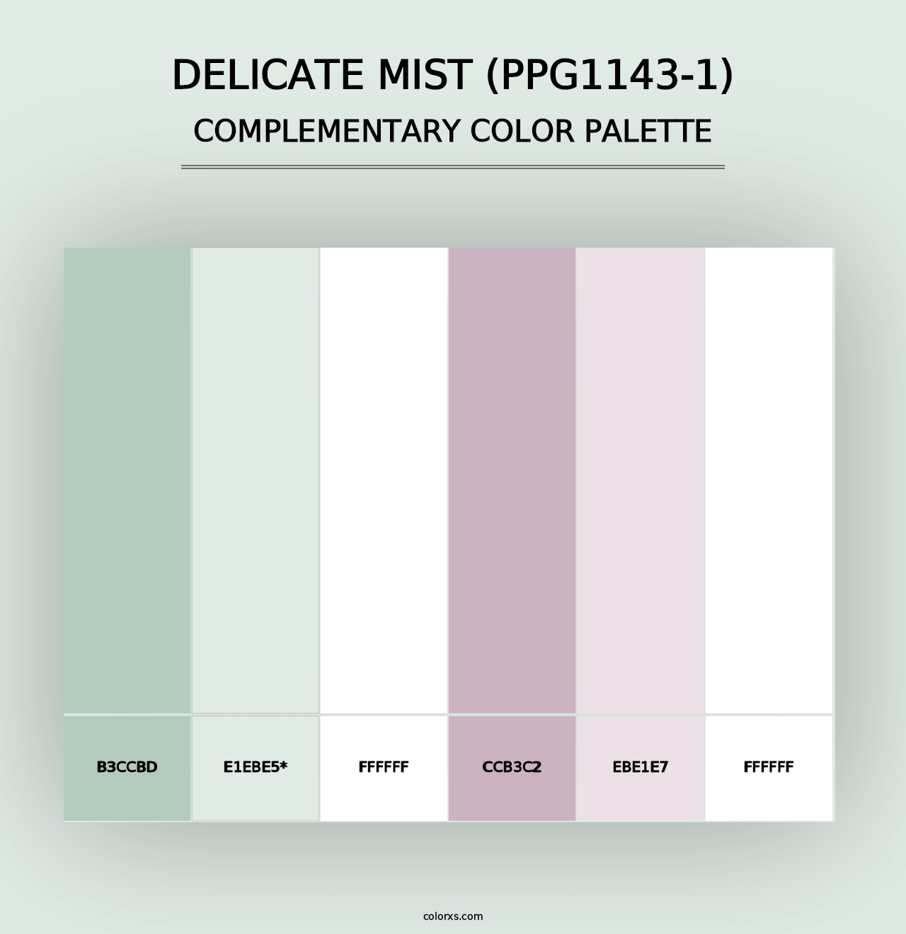 Delicate Mist (PPG1143-1) - Complementary Color Palette