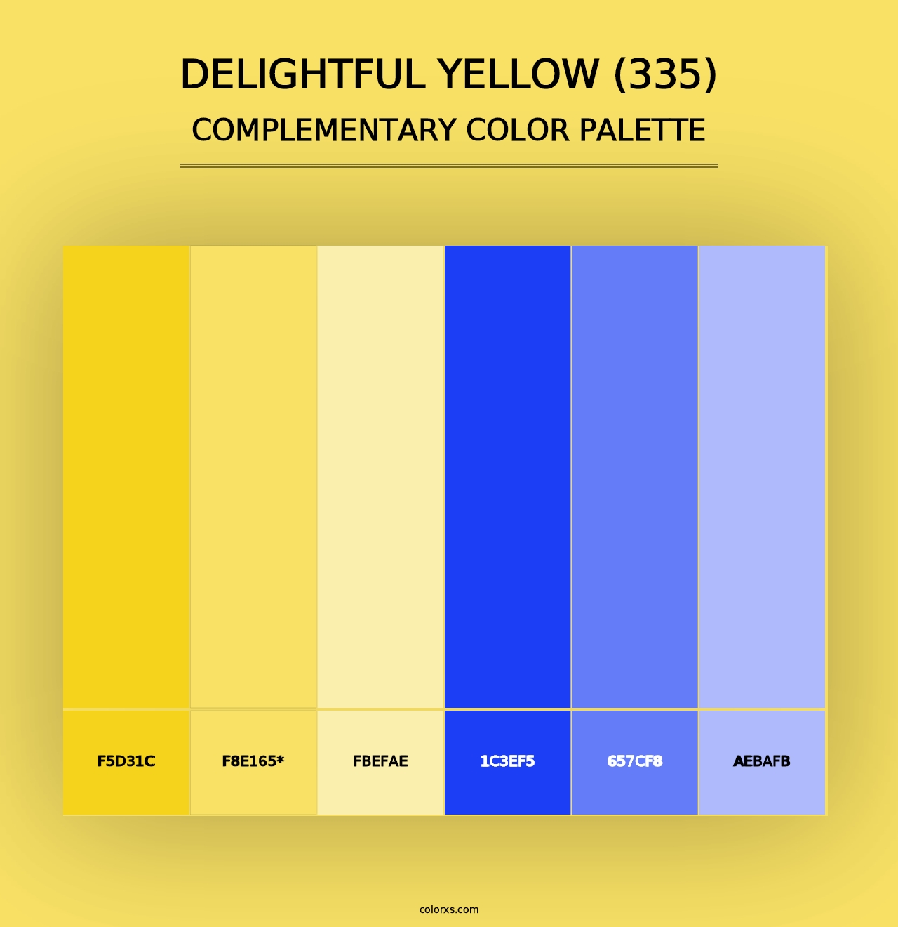 Delightful Yellow (335) - Complementary Color Palette