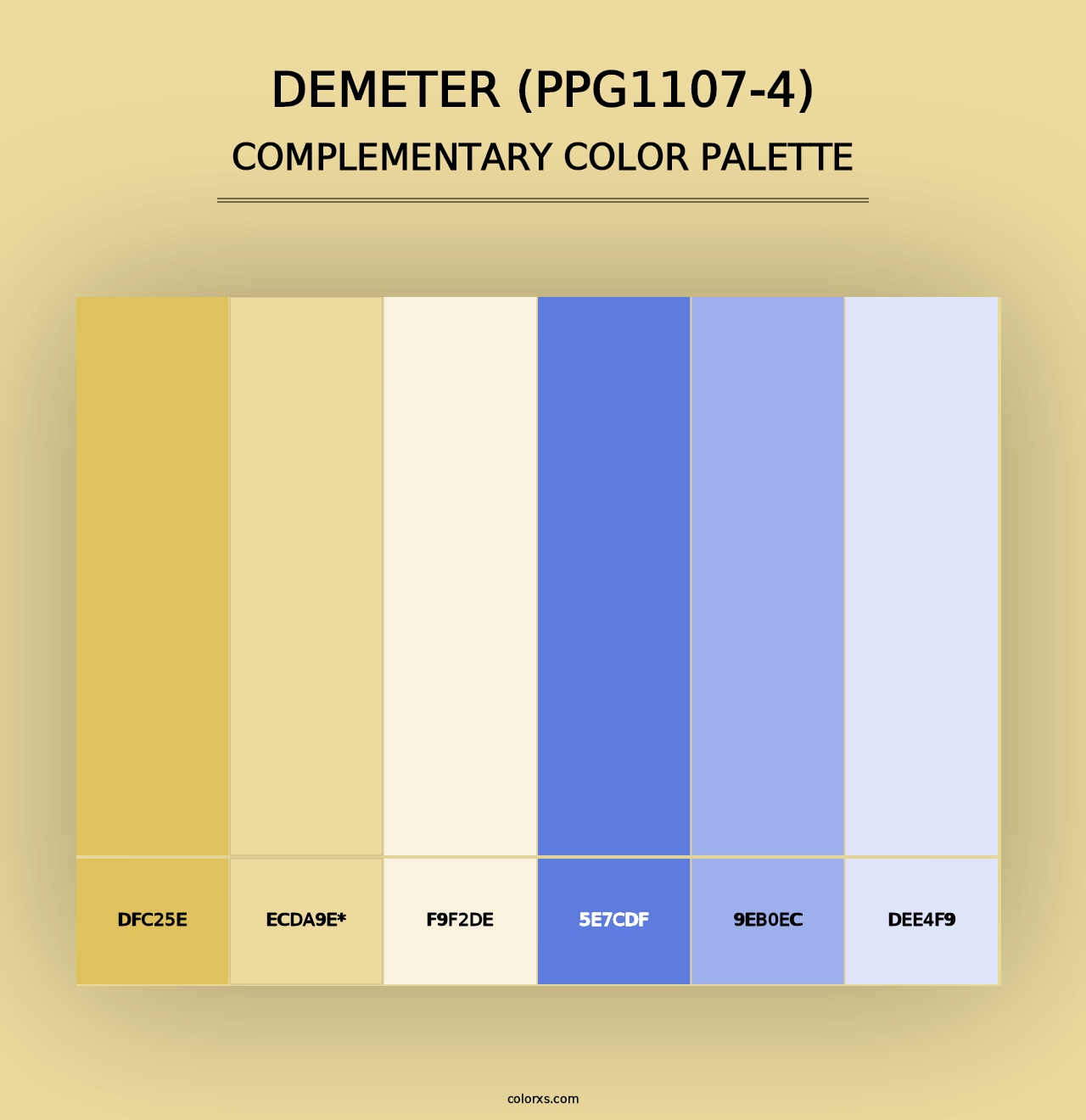 Demeter (PPG1107-4) - Complementary Color Palette