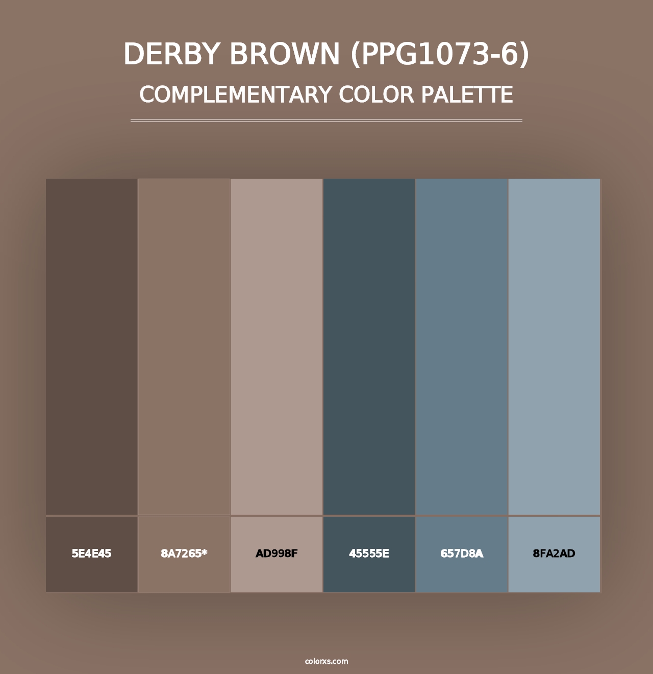 Derby Brown (PPG1073-6) - Complementary Color Palette