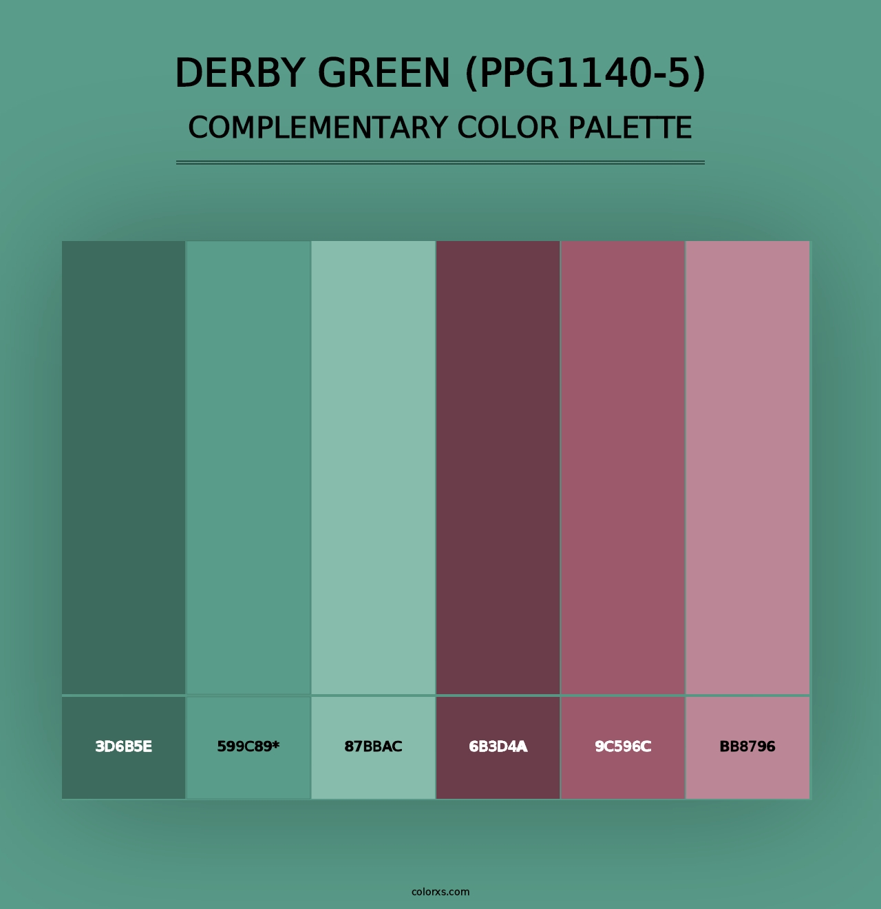 Derby Green (PPG1140-5) - Complementary Color Palette