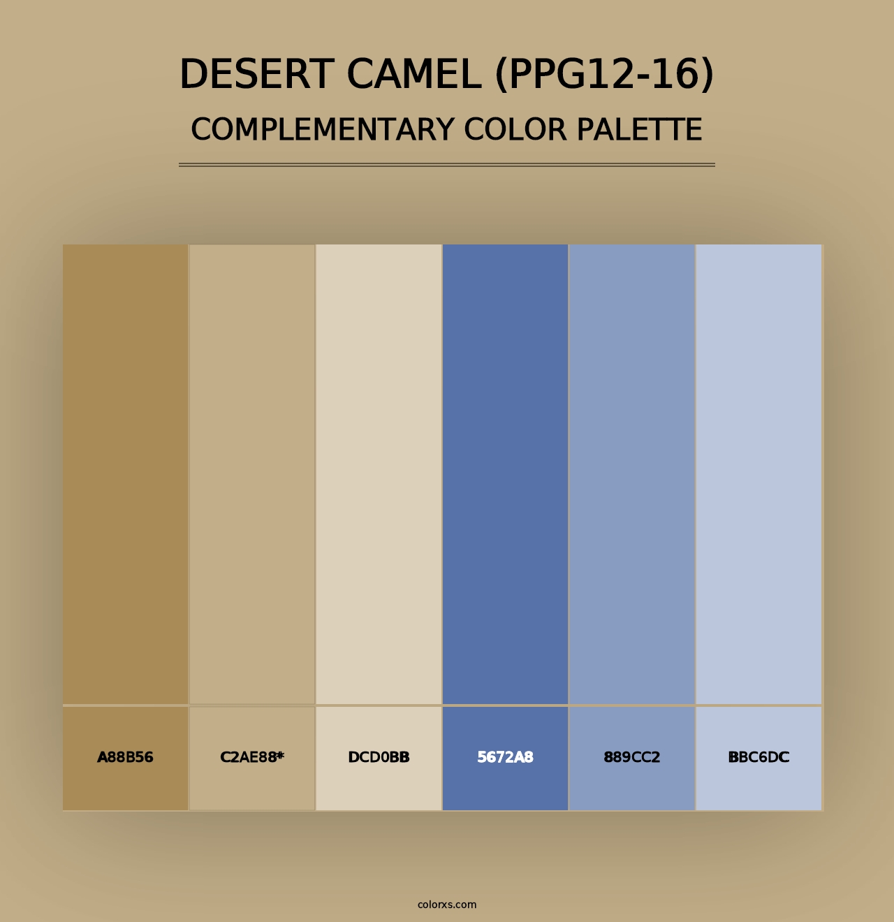 Desert Camel (PPG12-16) - Complementary Color Palette