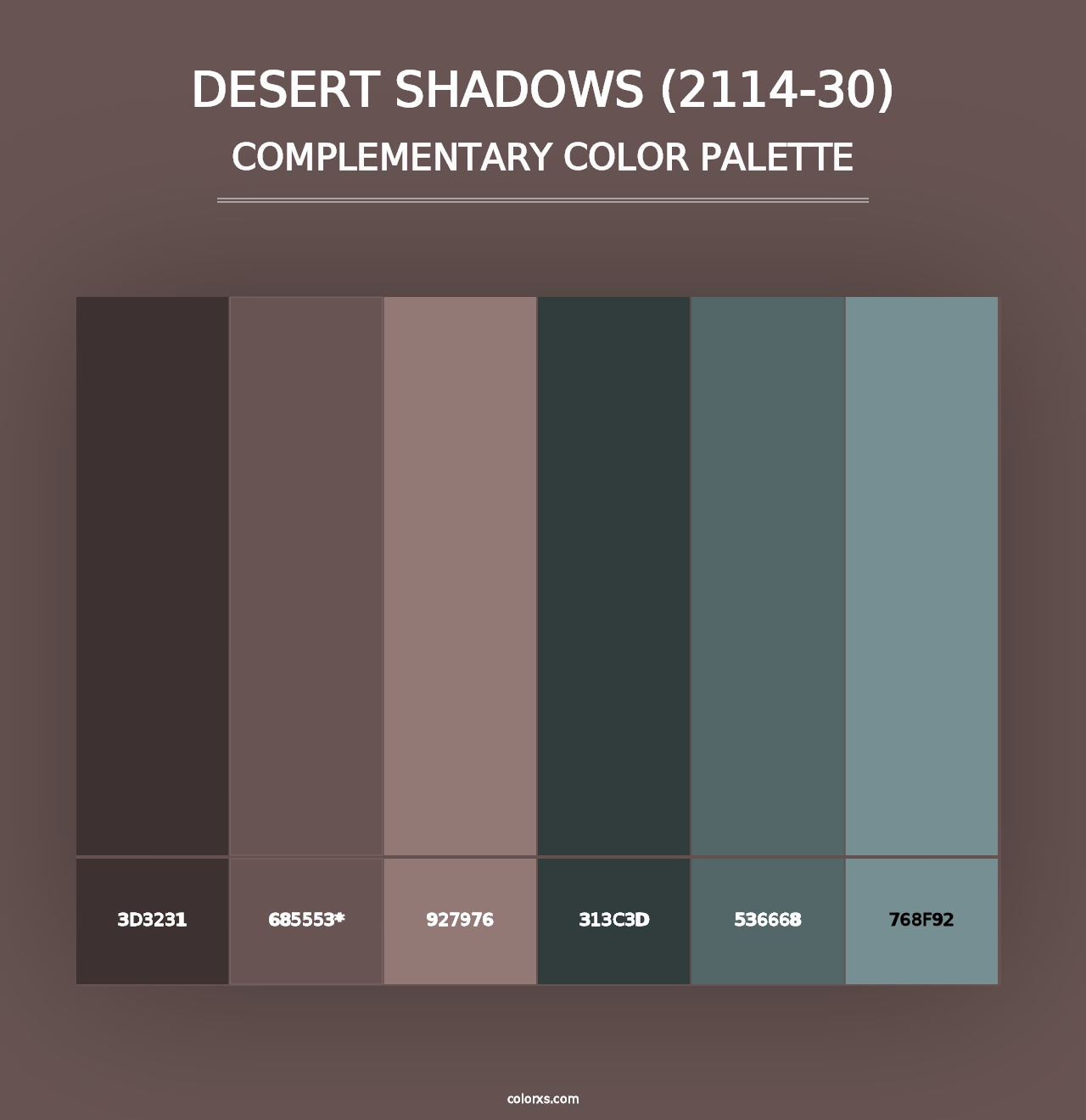 Desert Shadows (2114-30) - Complementary Color Palette