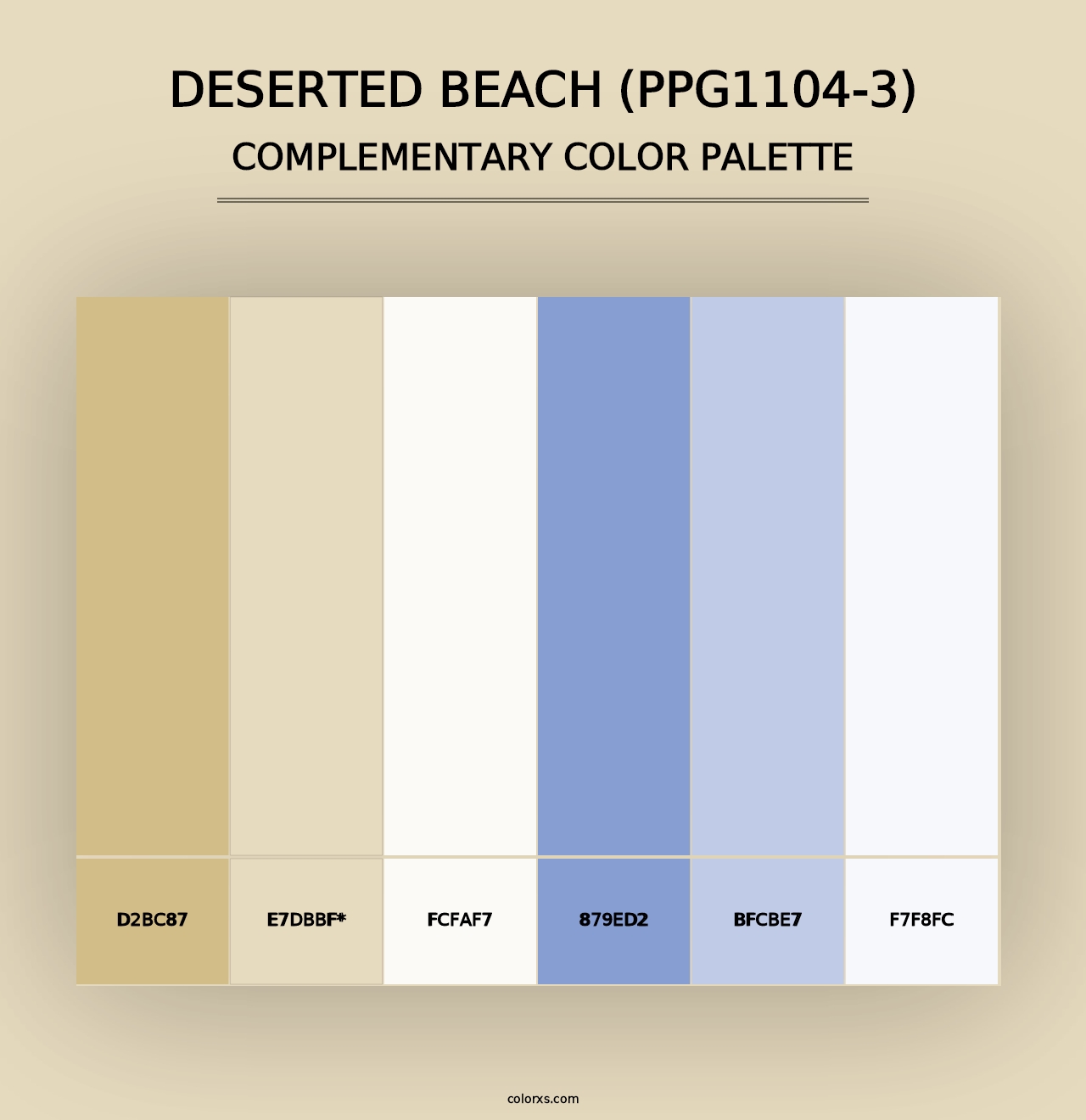 Deserted Beach (PPG1104-3) - Complementary Color Palette