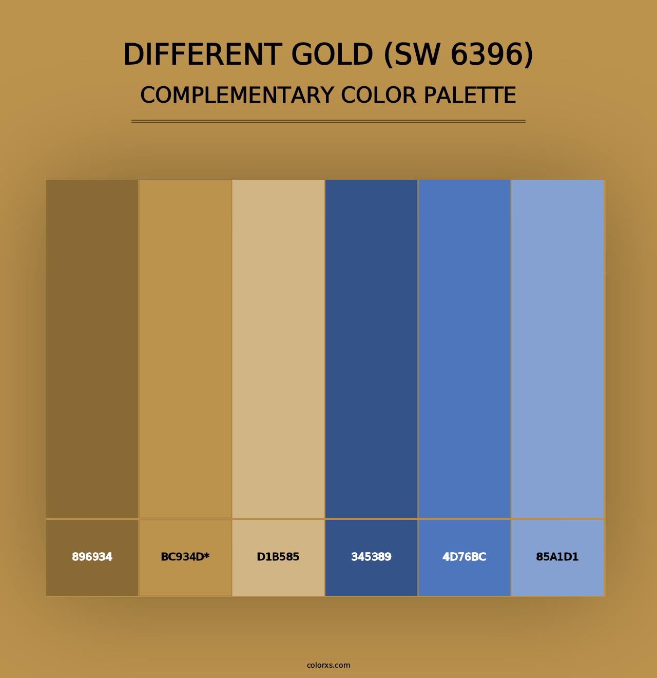 Different Gold (SW 6396) - Complementary Color Palette