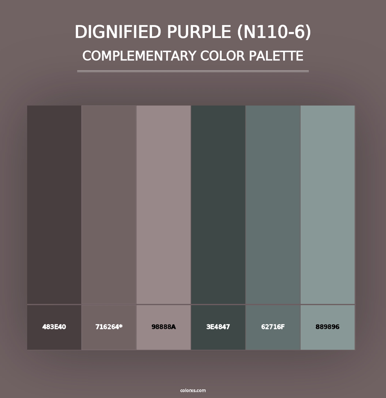 Dignified Purple (N110-6) - Complementary Color Palette