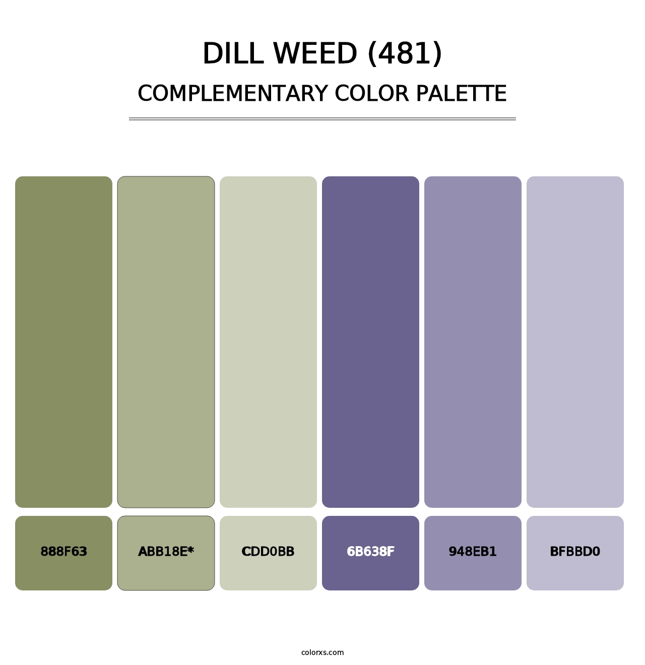 Dill Weed (481) - Complementary Color Palette