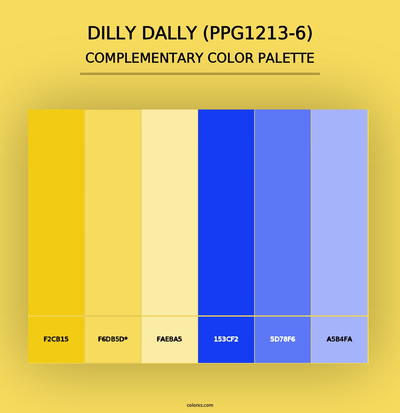 Dilly Dally (PPG1213-6) - Complementary Color Palette