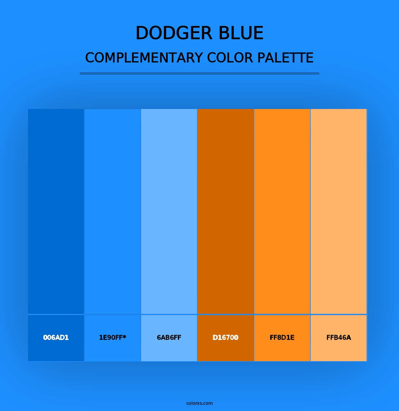 Dodger blue - Complementary Color Palette