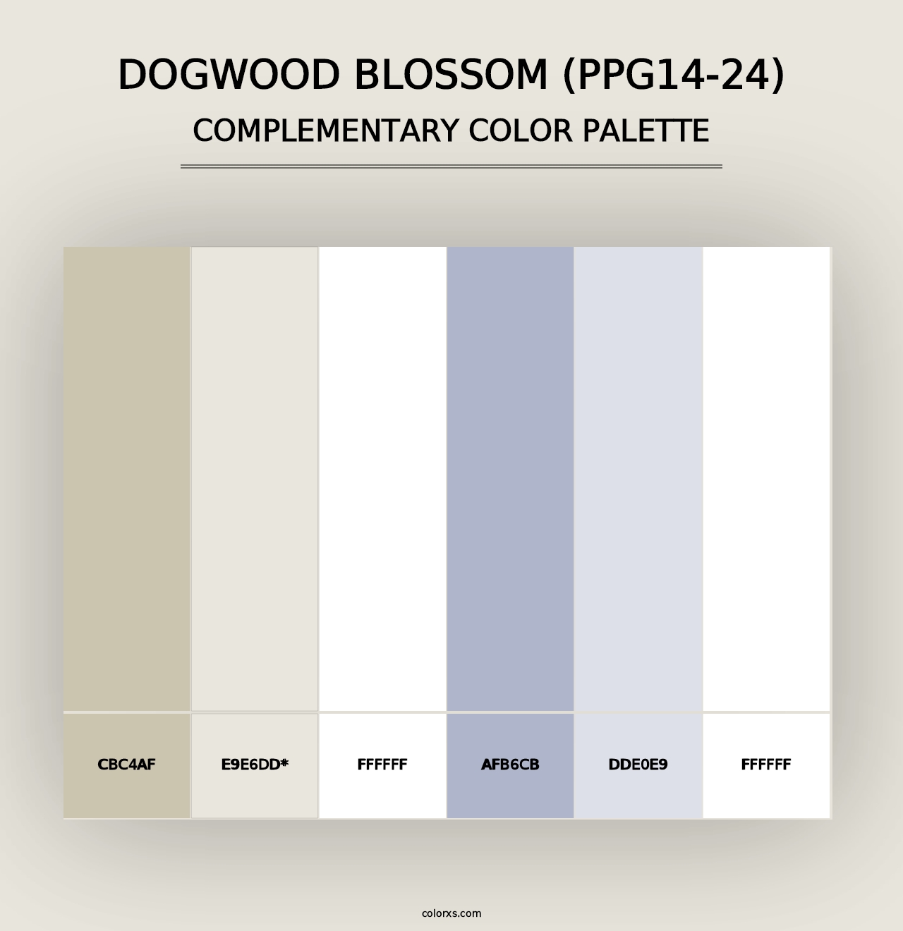 Dogwood Blossom (PPG14-24) - Complementary Color Palette