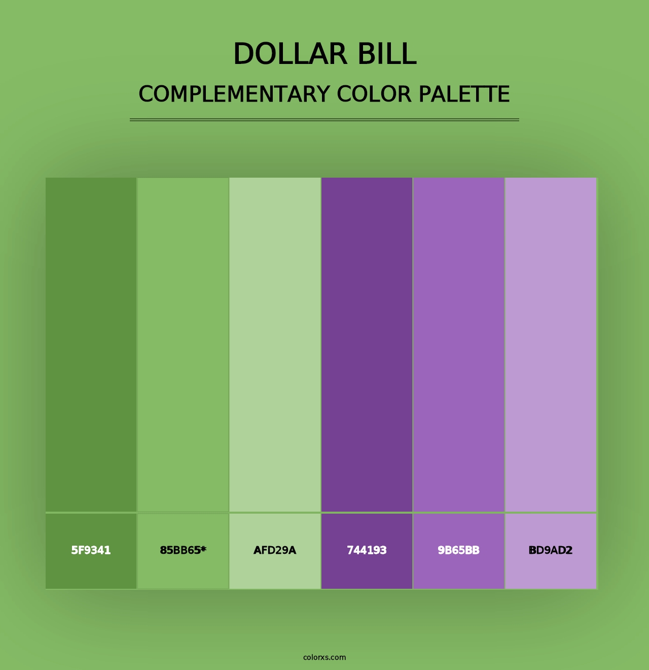 Dollar bill - Complementary Color Palette