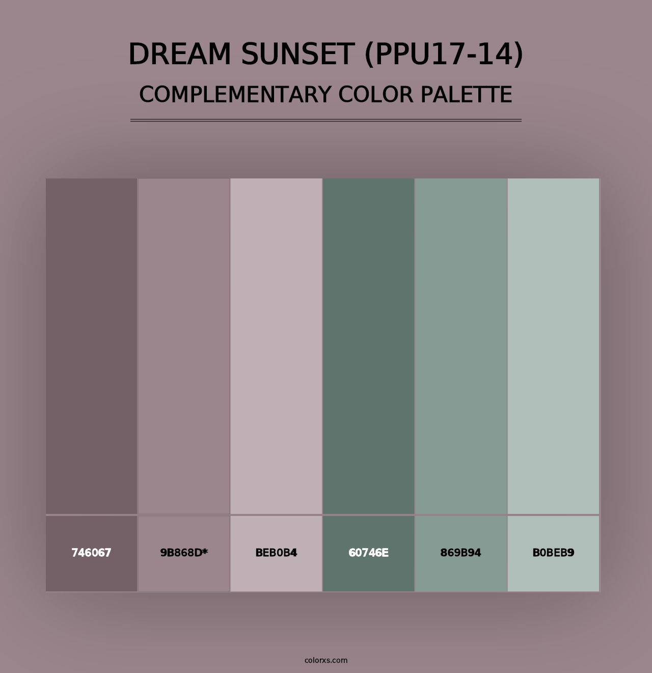 Dream Sunset (PPU17-14) - Complementary Color Palette