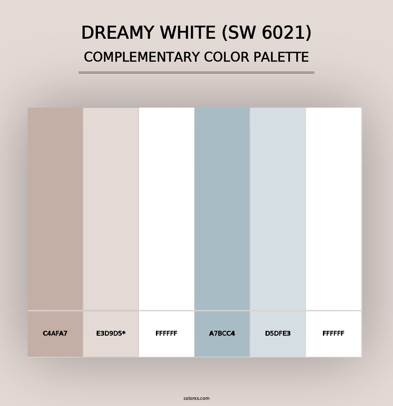 Dreamy White (SW 6021) - Complementary Color Palette