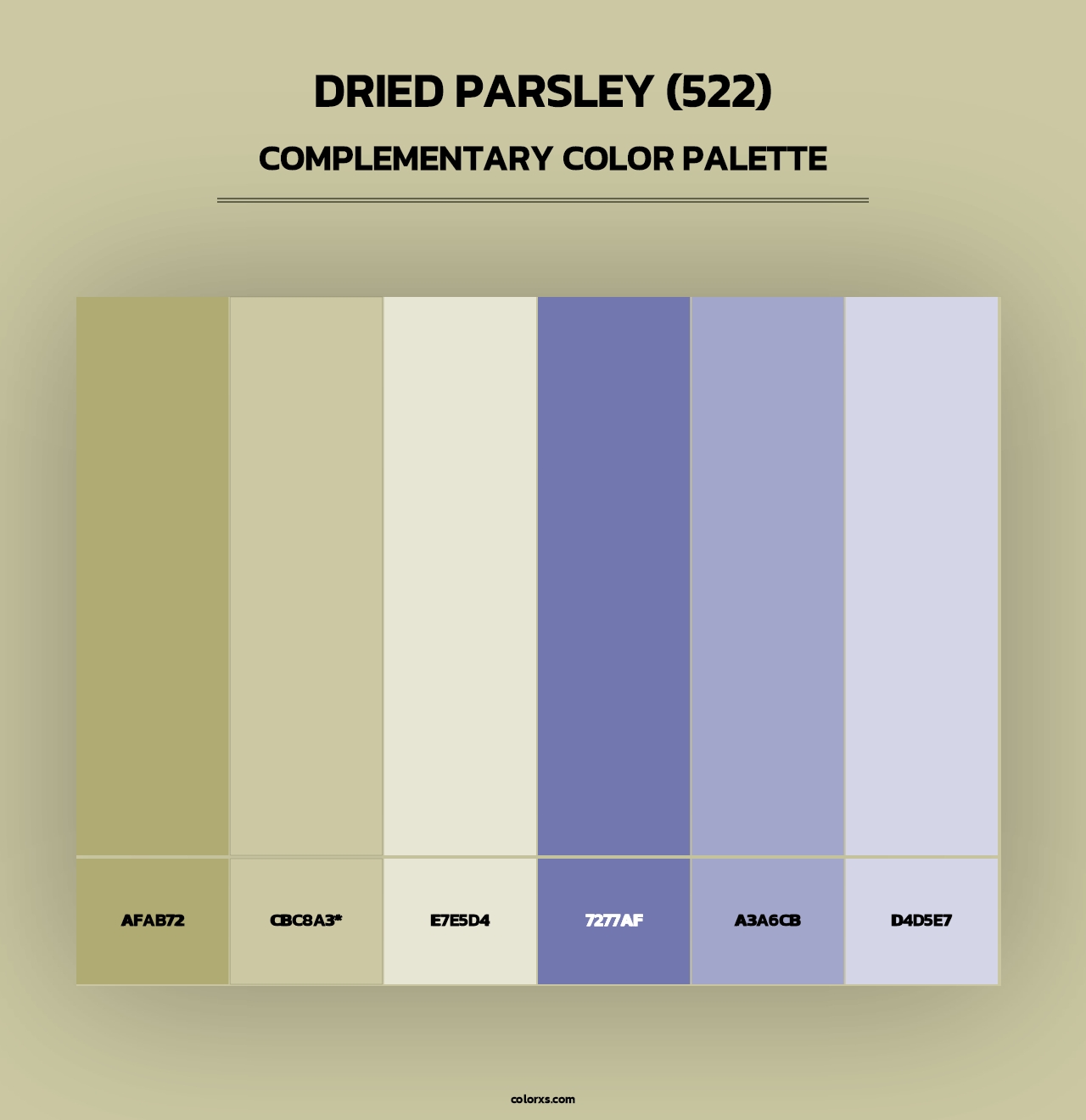 Dried Parsley (522) - Complementary Color Palette