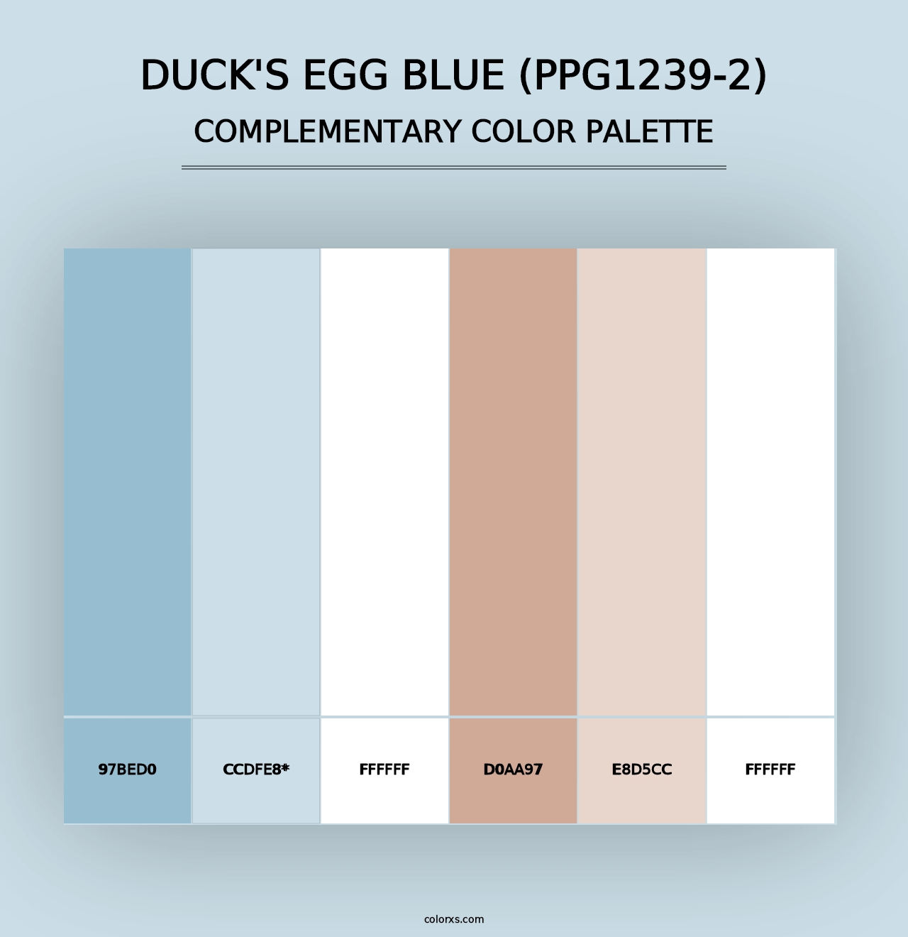 Duck's Egg Blue (PPG1239-2) - Complementary Color Palette