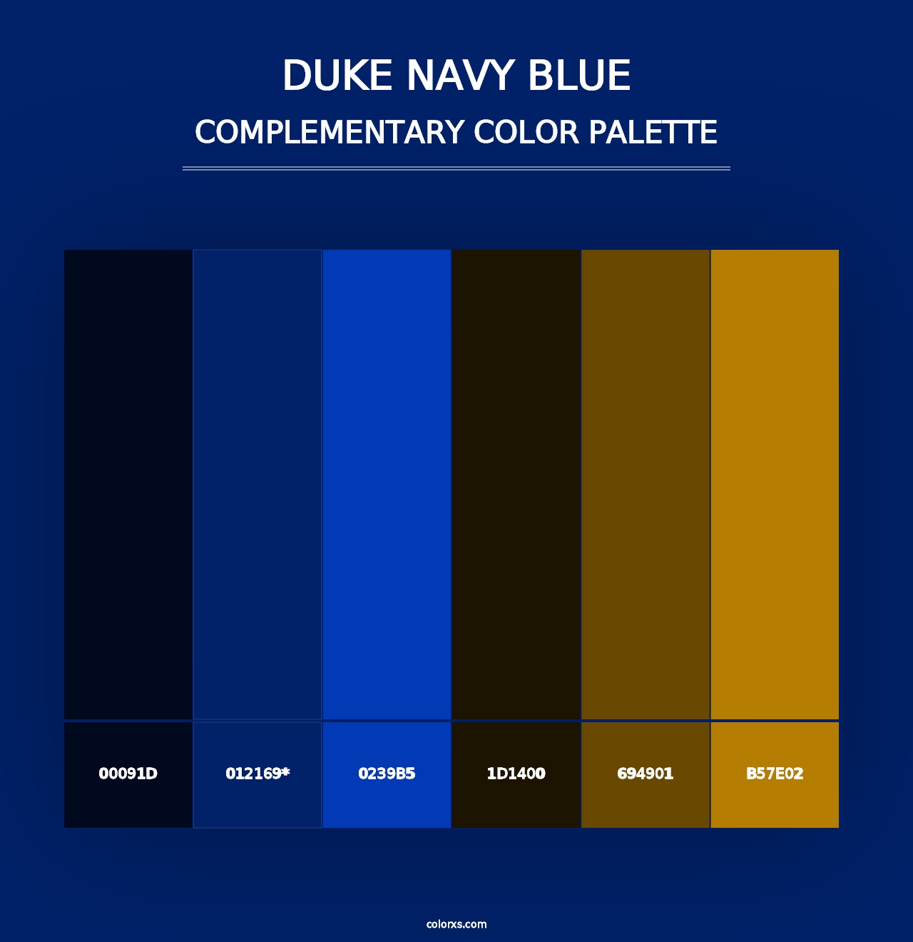 Duke Navy Blue - Complementary Color Palette