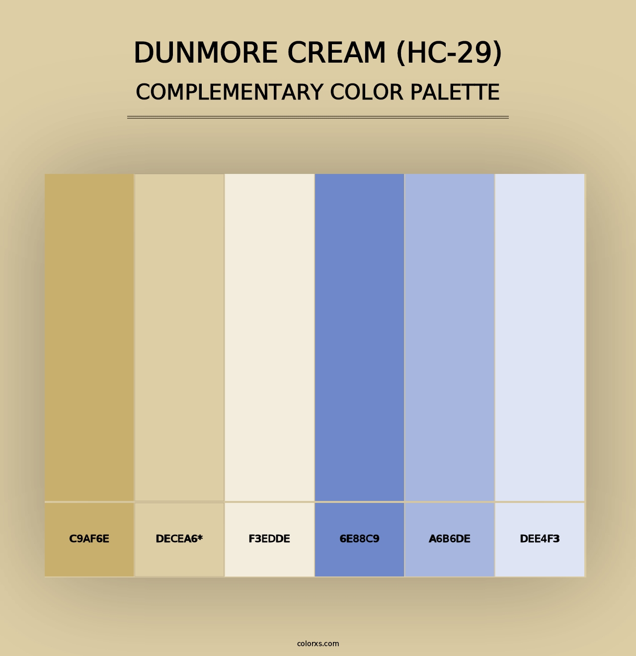 Dunmore Cream (HC-29) - Complementary Color Palette