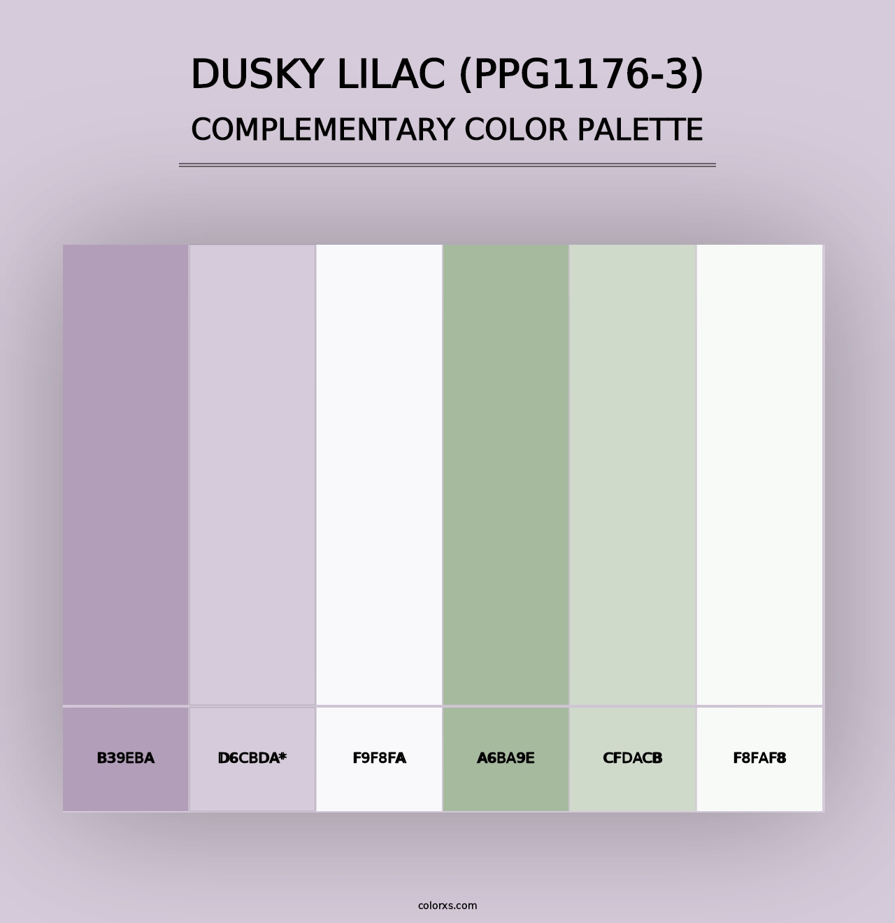 Dusky Lilac (PPG1176-3) - Complementary Color Palette