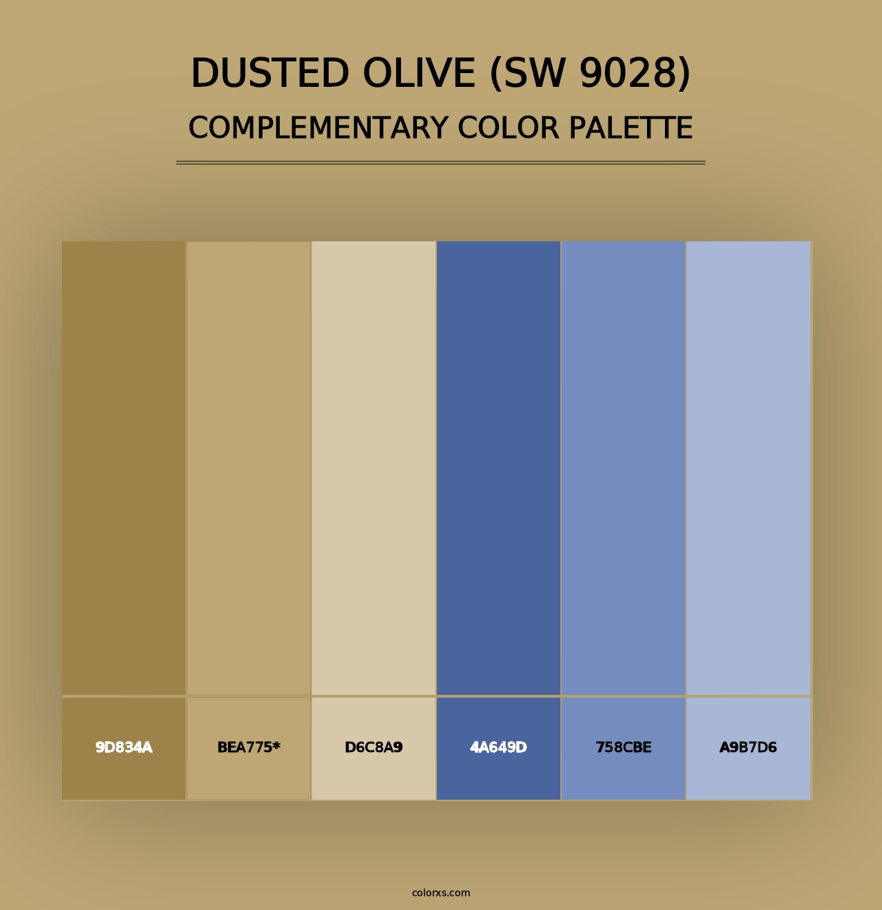 Dusted Olive (SW 9028) - Complementary Color Palette