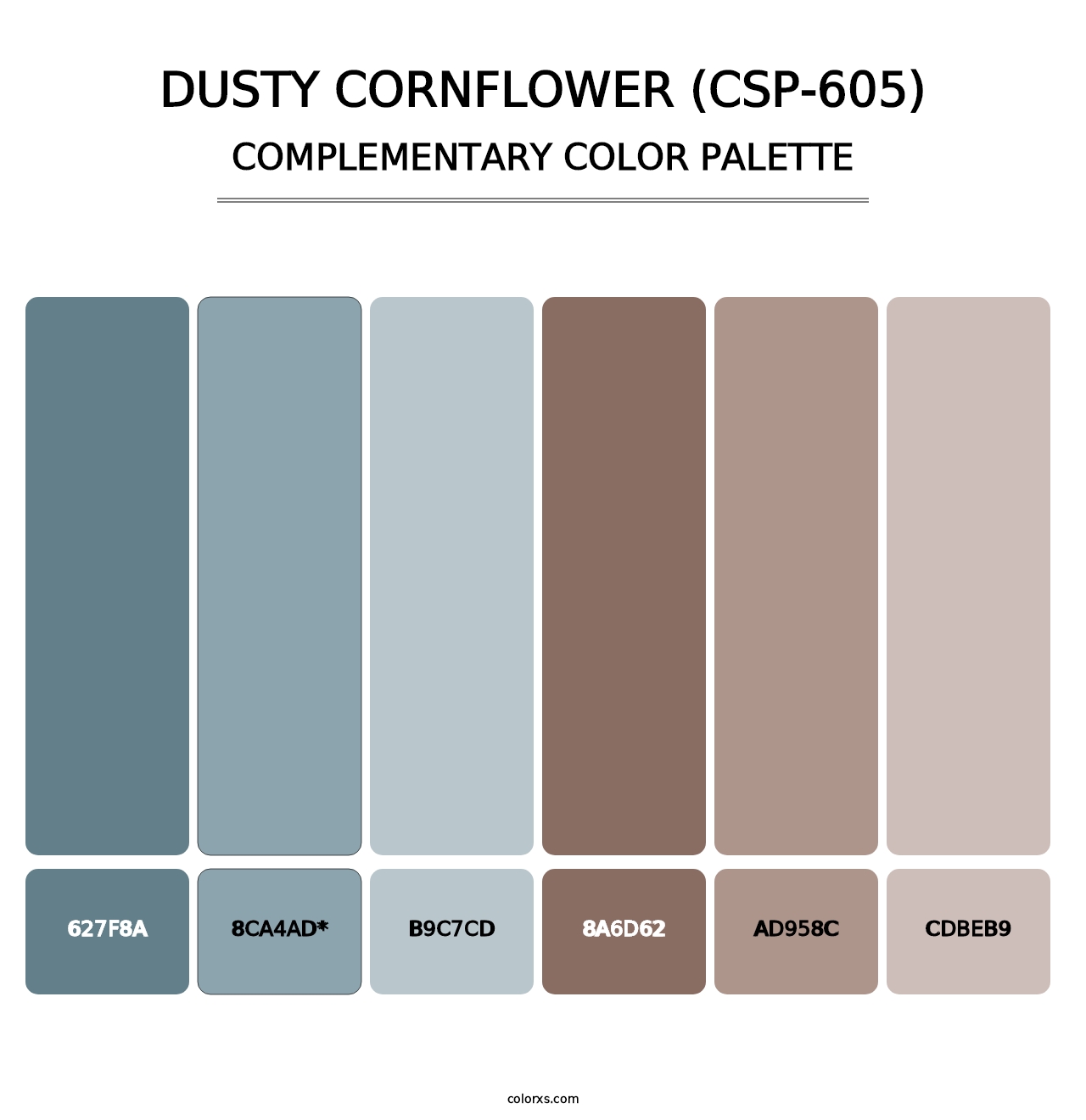 Dusty Cornflower (CSP-605) - Complementary Color Palette