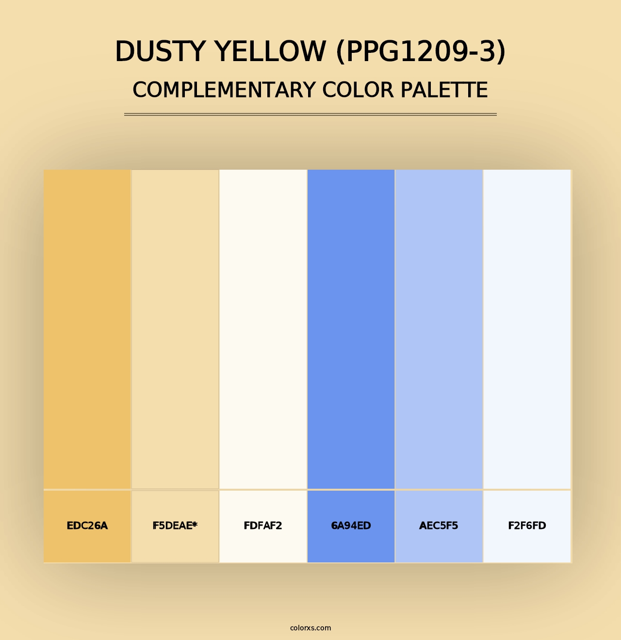 Dusty Yellow (PPG1209-3) - Complementary Color Palette