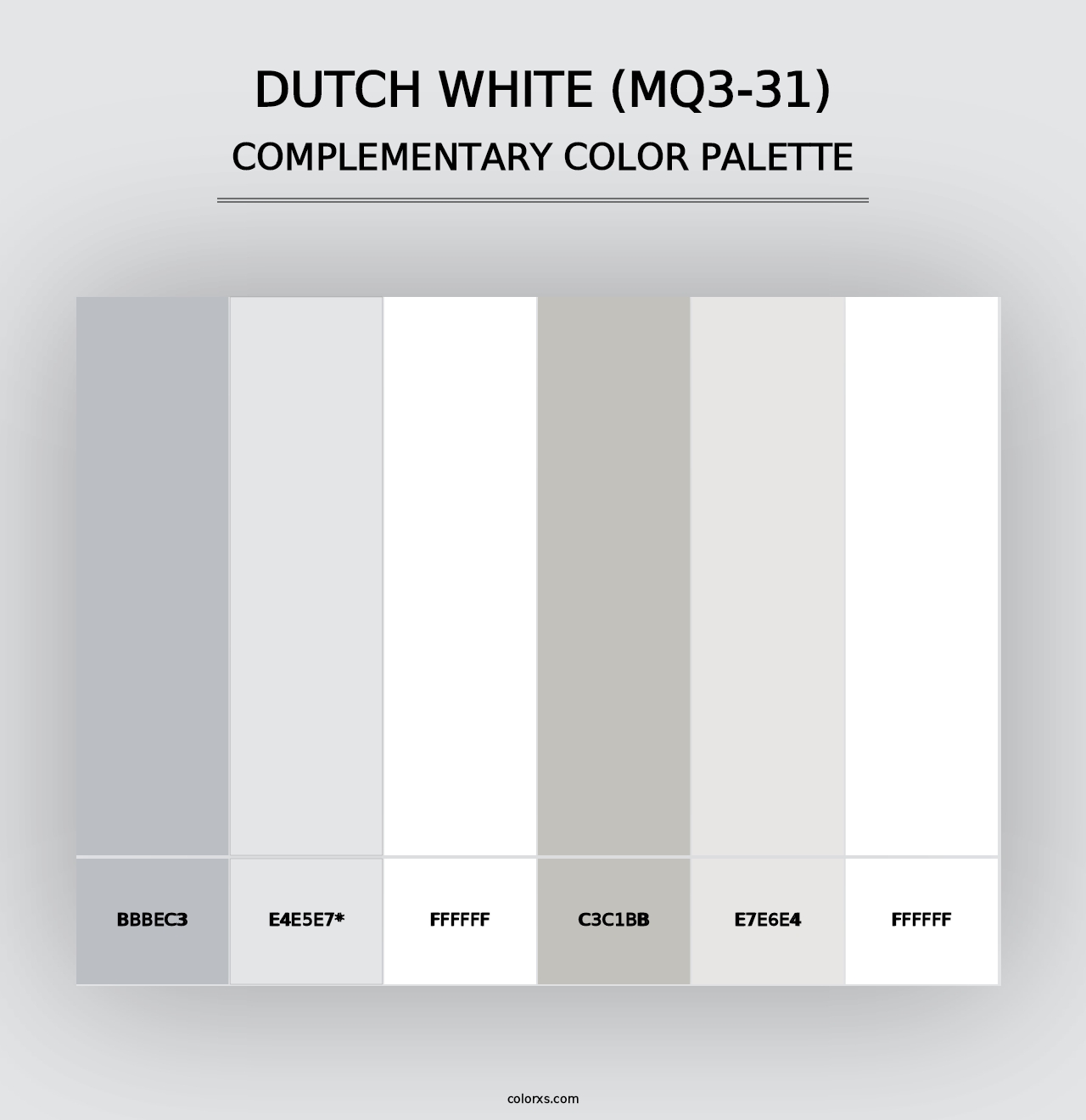 Dutch White (MQ3-31) - Complementary Color Palette