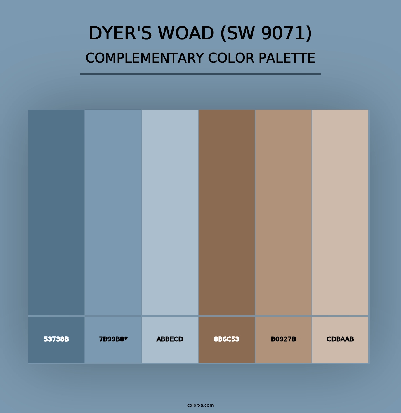 Dyer's Woad (SW 9071) - Complementary Color Palette