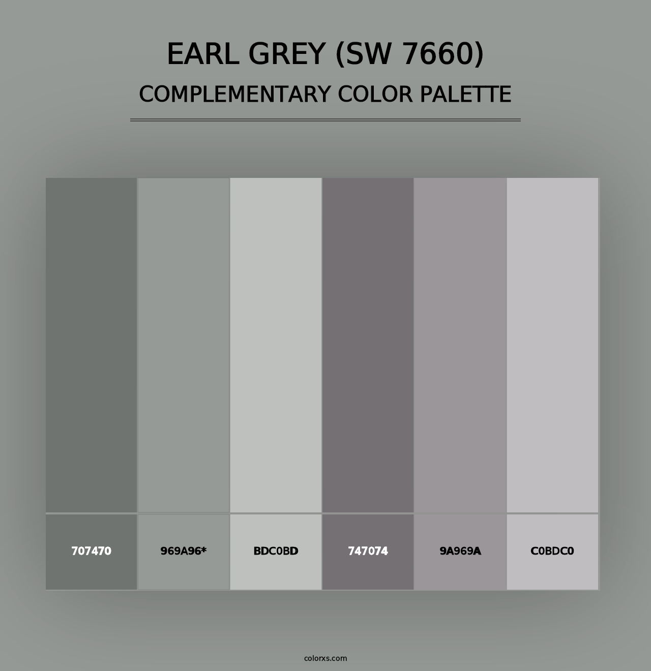 Earl Grey (SW 7660) - Complementary Color Palette